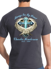 Angel Wings Wrapped Cross - Adult Unisex T-shirt