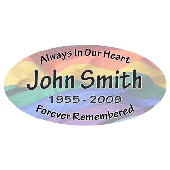Rainbow Flag Oval Decals & Magnets