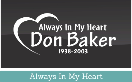 Always In My Heart is a new memorial car window decal concept thought up by our great in house, in loving memory decal, design team